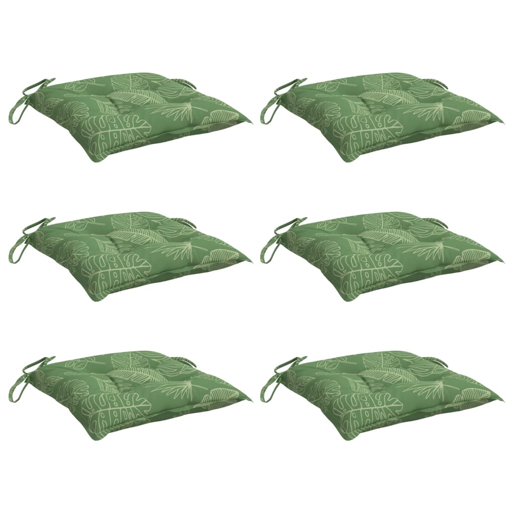 Cuscini da sedia Vidaxl 6 pezzi Modello fogliare 40x40x7 cm tessuto