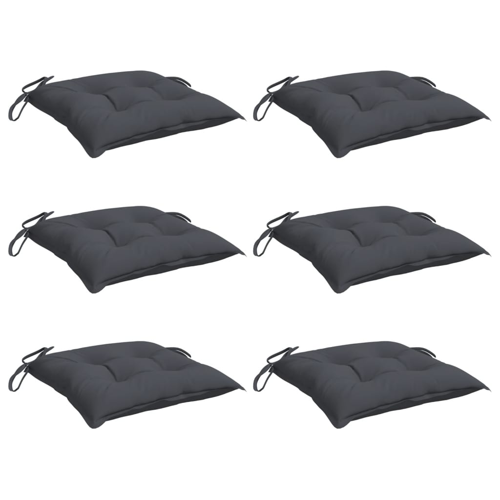 Cuscini da sedia Vidaxl 6 pezzi 50x50x7 cm tessuto oxford antracite -lorato