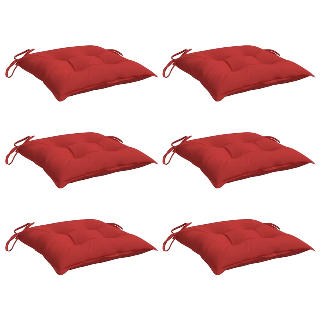 Cuscini di pallet Vidaxl 6 ST 50x50x7 cm tessuto rosso rosso