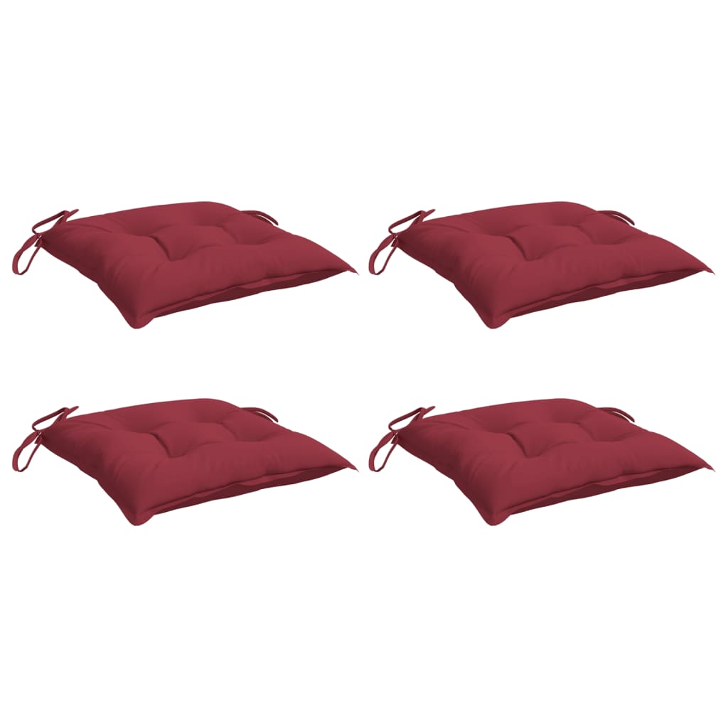 Cojines de paleta Vidaxl 4 st 50x50x7 cm oxford tela vino rojo
