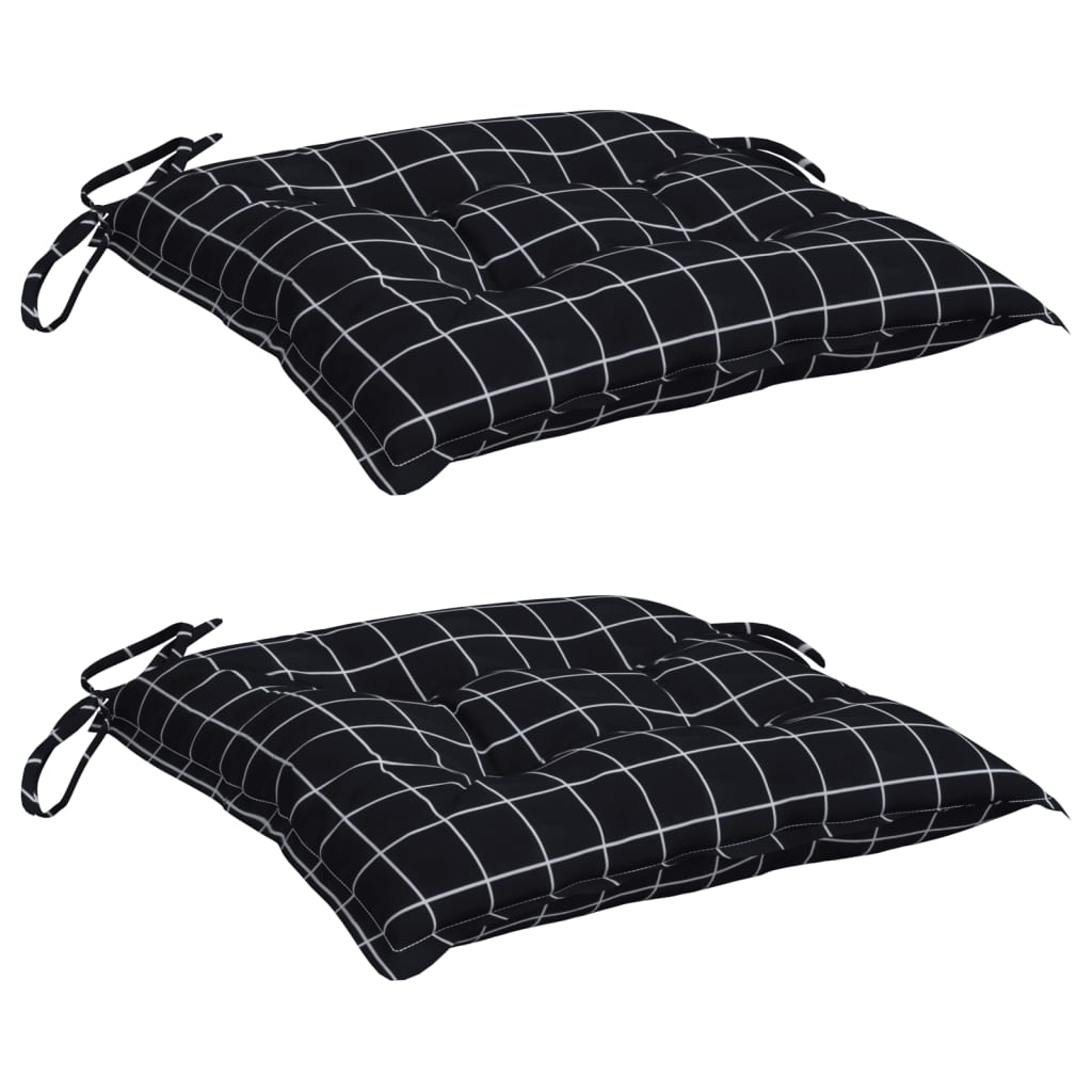 Cuscini per sedia Vidaxx 2 pezzi 50x50x7 cm tessuto motivo rombi nero