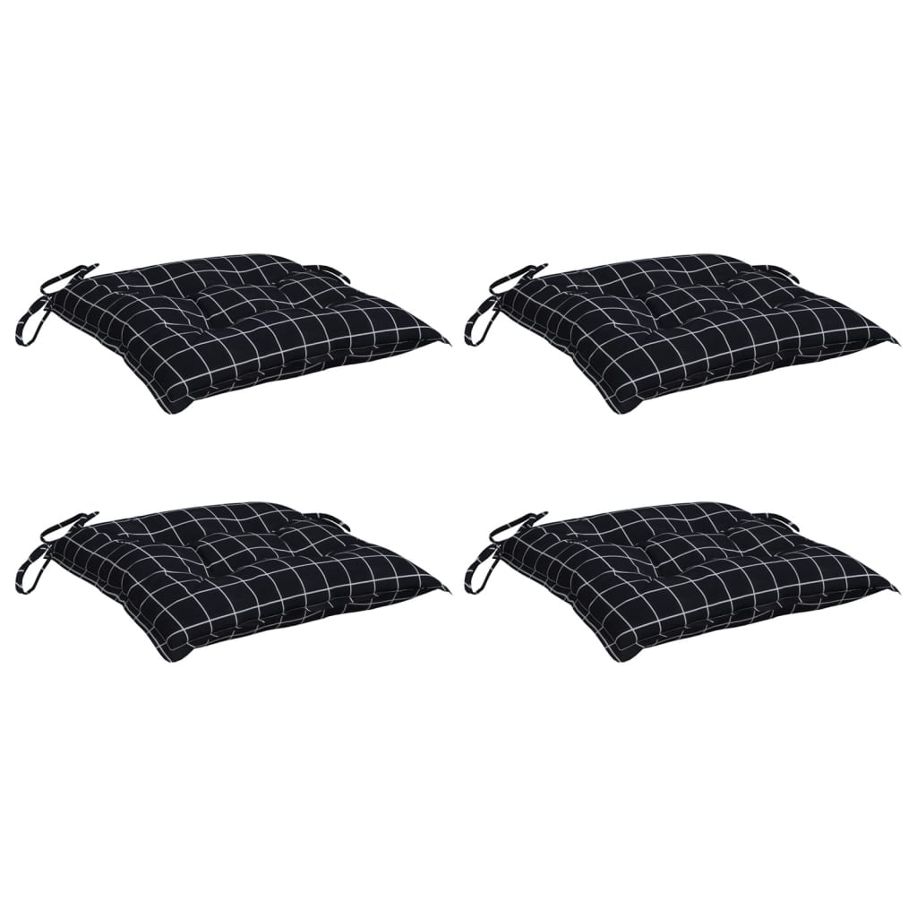 Cuscini per sedia Vidaxx 4 pezzi 50x50x7 cm tessuto motivo rombi nero