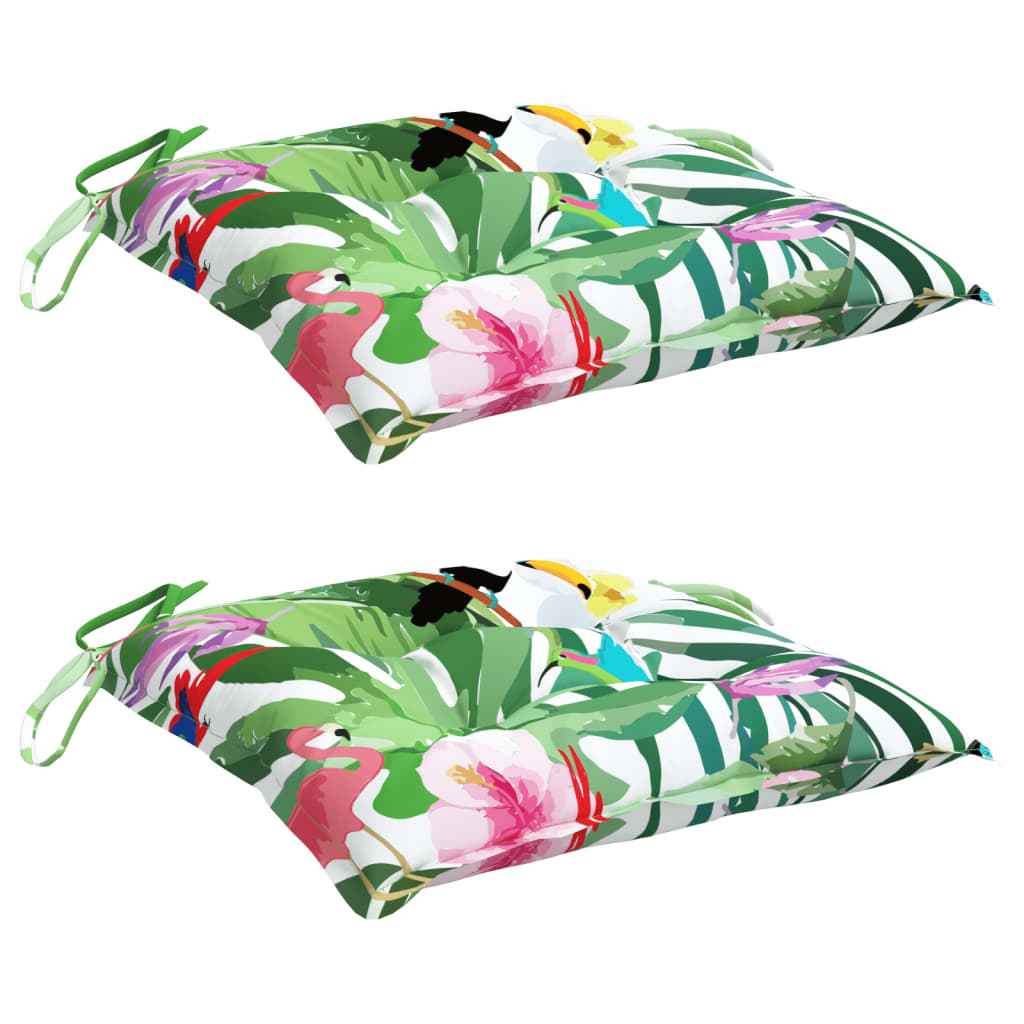 Cuscini da sedia Vidaxl 2 St 50x50x7 cm Fabric multi -colorato