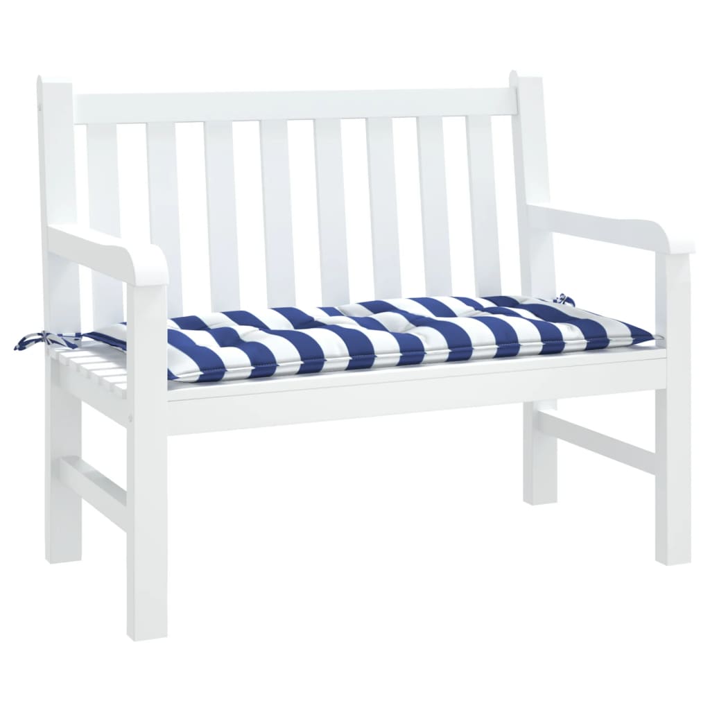 Vidaxl Garden Bench Cushion 100x50x7 CM Fabrica blanca y azul