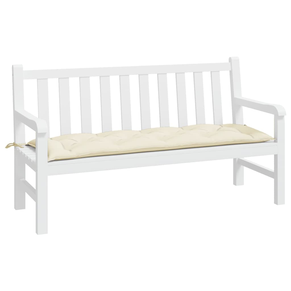 Cuscino per panca da giardino Vidaxx 150x50x7 cm in tessuto oxford color crema