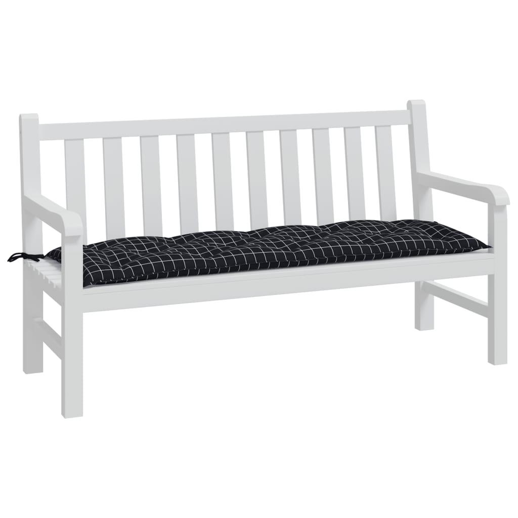 Vidaxl Garden Bench Cushion 150x50x7 CM Oxford Fabric Patrón de diamante Negro