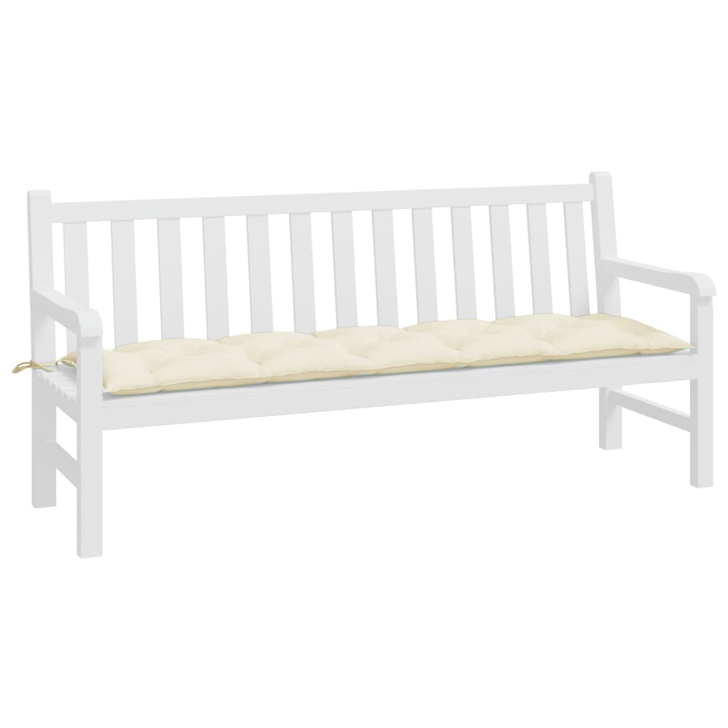 Vidaxx cojín para banco de jardín tela oxford 180x50x7 cm color crema