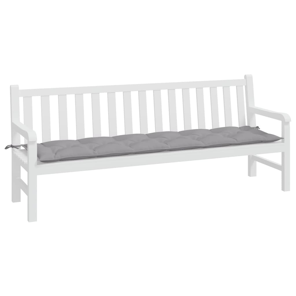 Vidaxl Garden Banch Cushion 200x50x7 cm tessuto Oxford grigio