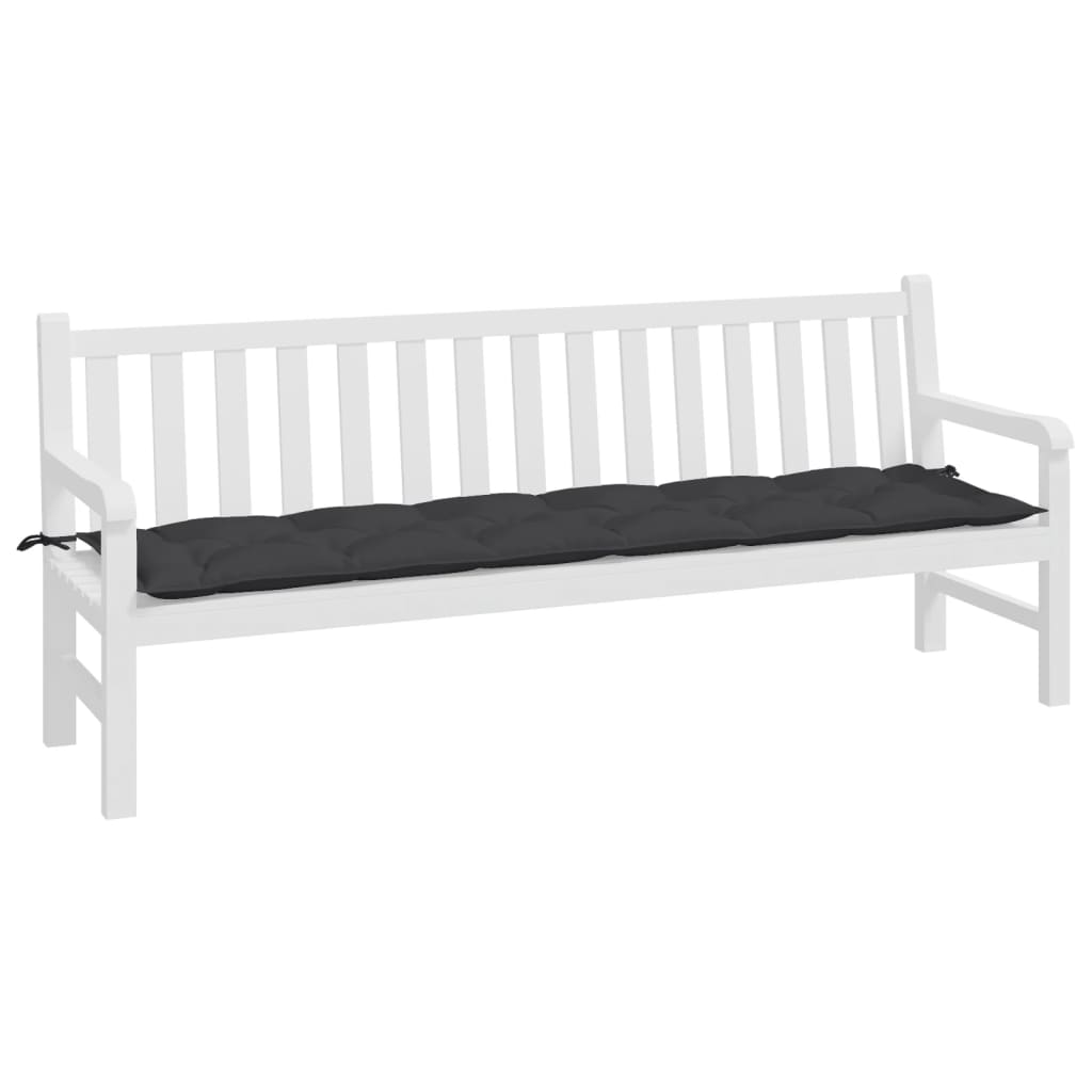 Vidaxl Garden Banch Cushion 200x50x7 cm tessuto nero