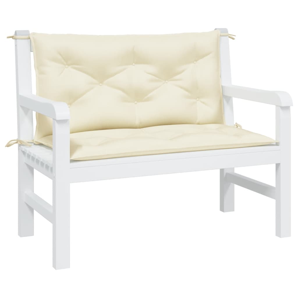 Vidaxl Garden Bench Cushions 2 PCS 100x50x7 CM Oxford Fabric crème