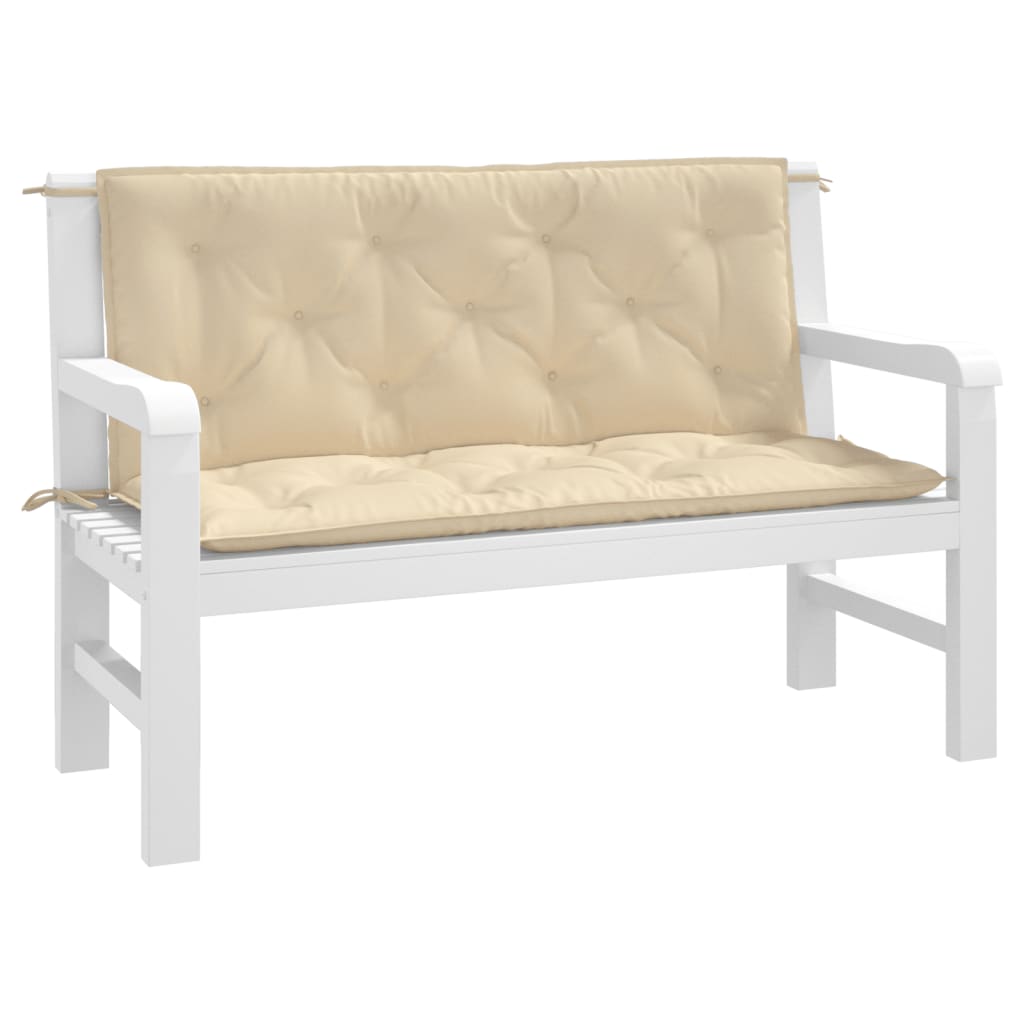 Vidaxl Garden Banch Cushions 2 PCS 120x50x7 cm Tessuto Oxford Beige