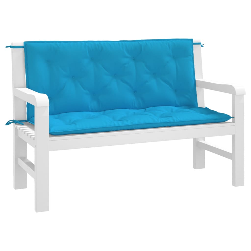 Vidaxl Garden Bench Cushions 2 PCS 120x50x7 CM Oxford Fabric Azul
