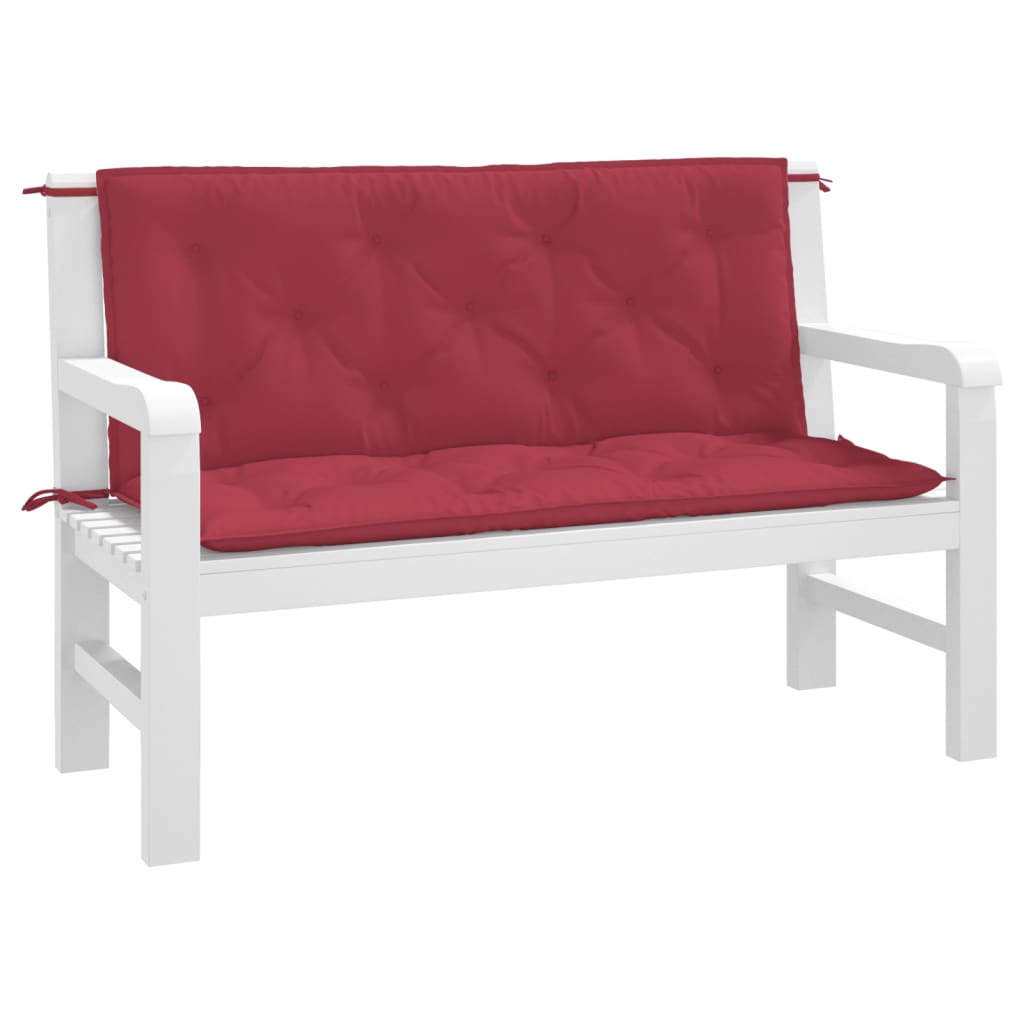 Vidaxl Garden Bench Cushions 2 PCS 120x50x7 CM Oxford Fabric Wine Red