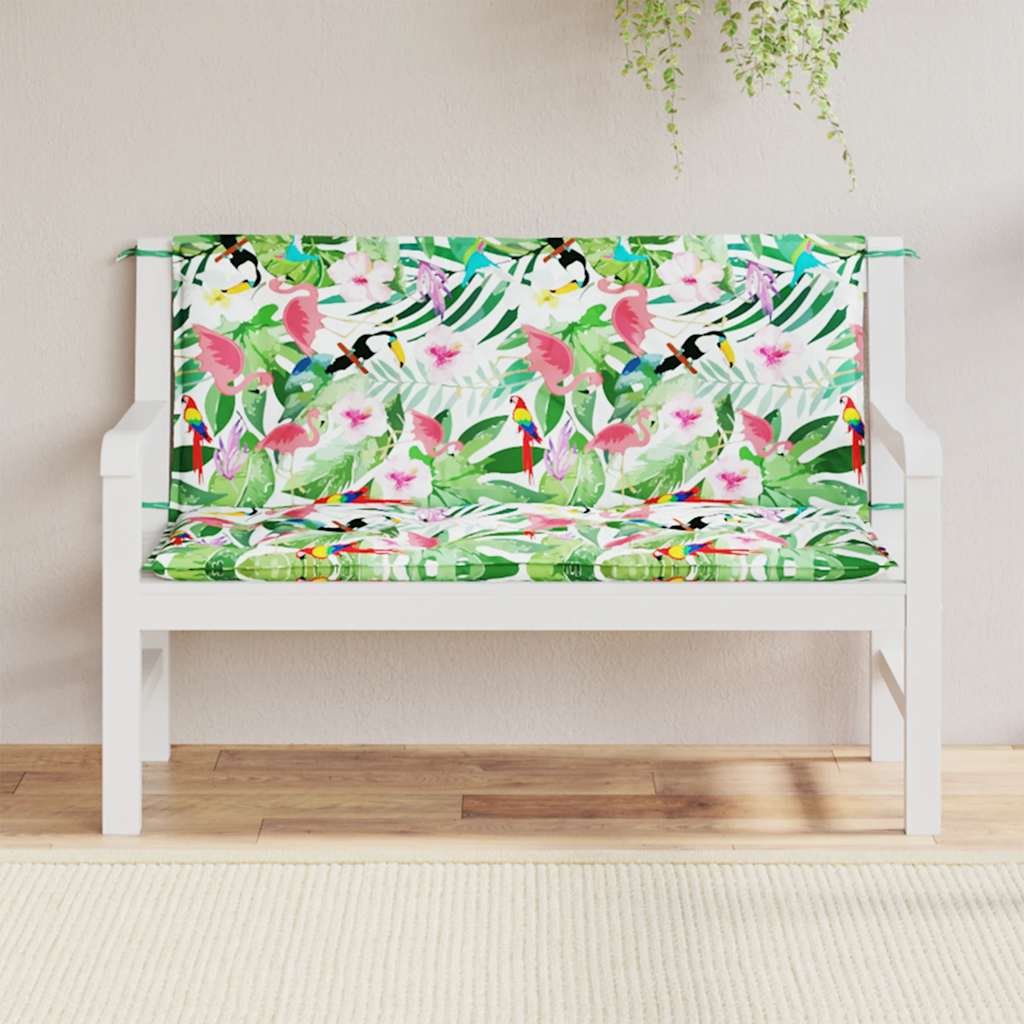 Vidaxl Garden Bench Cushions 2 PCS 120x50x7 CM Fabric Multi -Colored