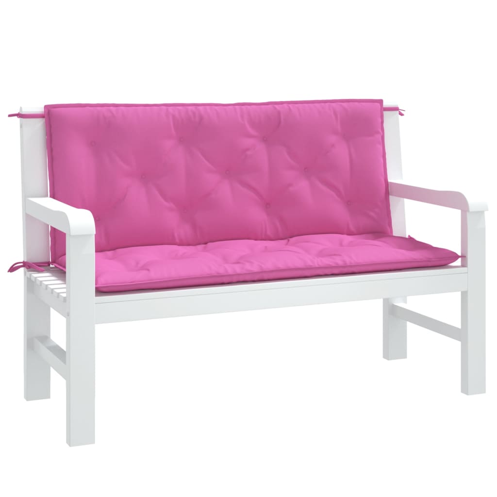 Vidaxl Garden Bench Cushions 2 PCS 120x50x7 cm in tessuto rosa