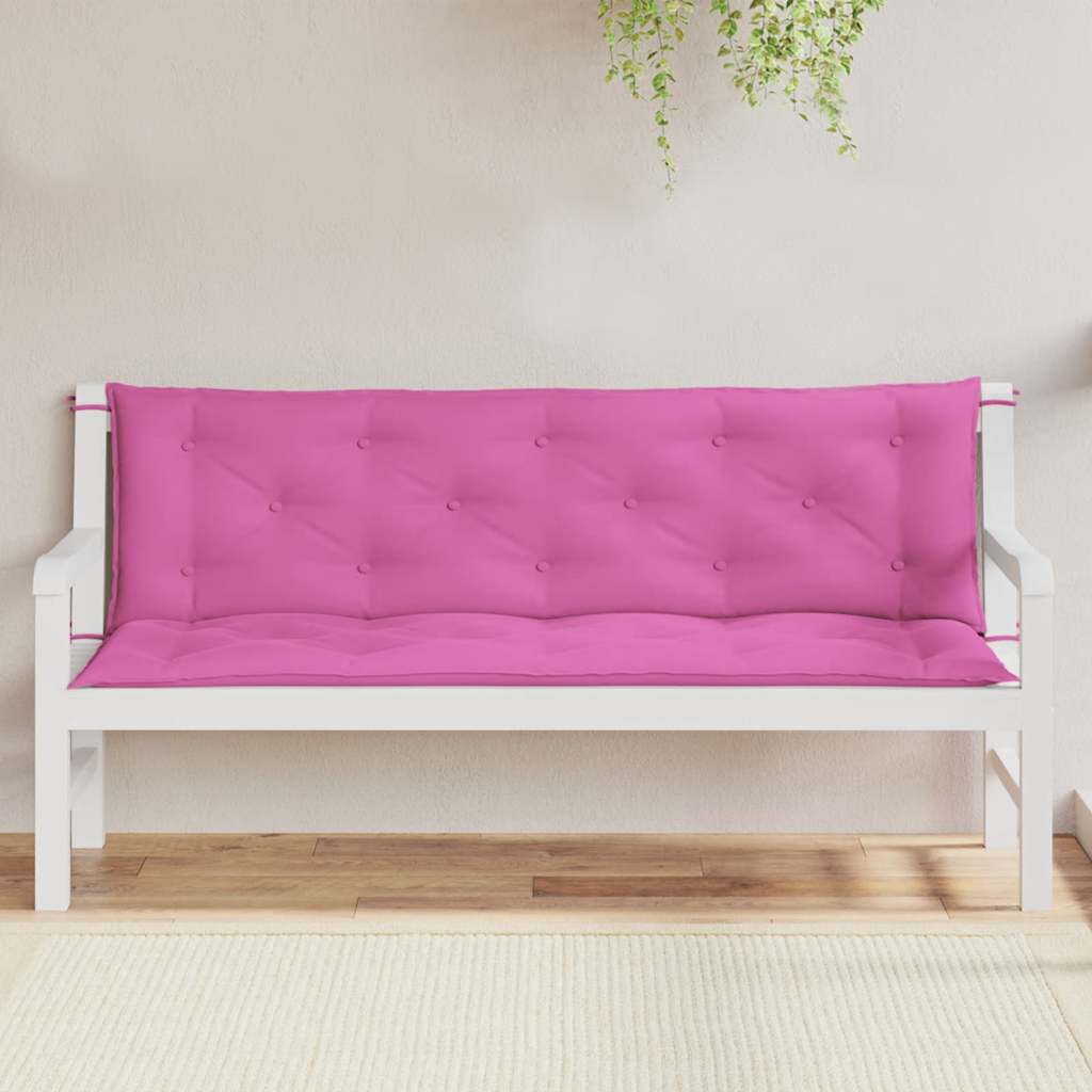 Vidaxl Garden Bench Cushions 2 St 150x50x7 cm tessuto rosa