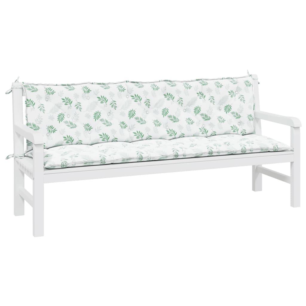 Vidaxl Garden Bench Cushions 2 St Oxford Fabric Leaf Pattern