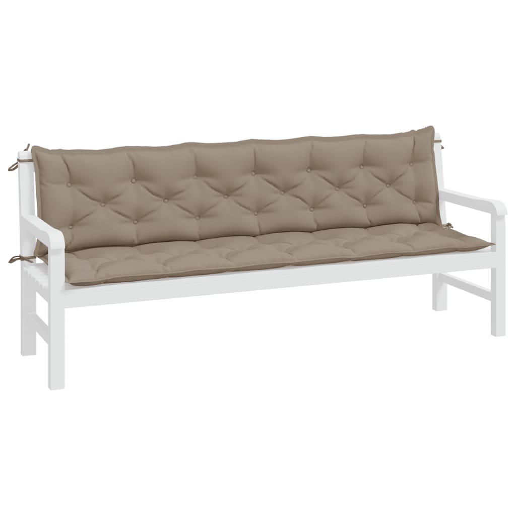 Vidaxl Garden Bench Cushions 2 St 200x50x7 cm Tessuto Oxford Taupe
