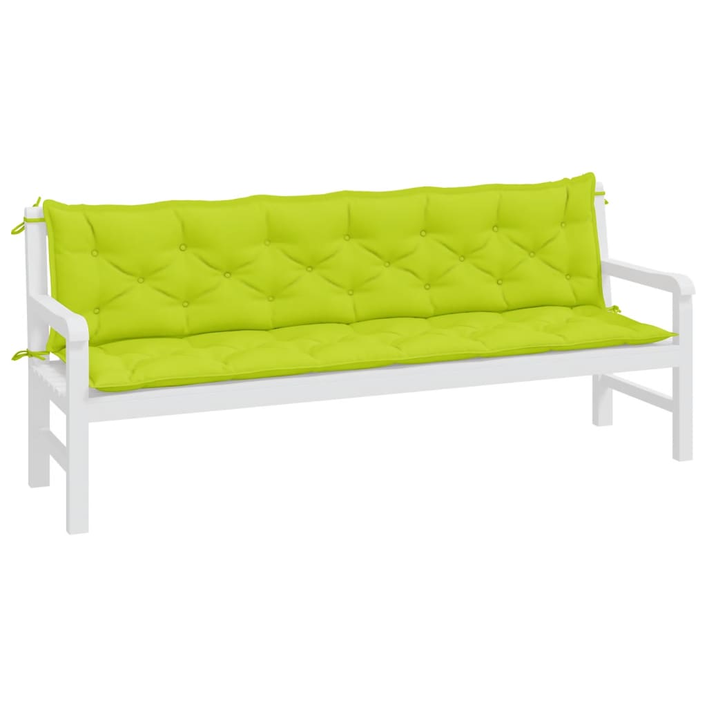 Vidaxl Garden Bench Cushions 2 ST 200x50x7 CM Oxford Fabric Clear Green