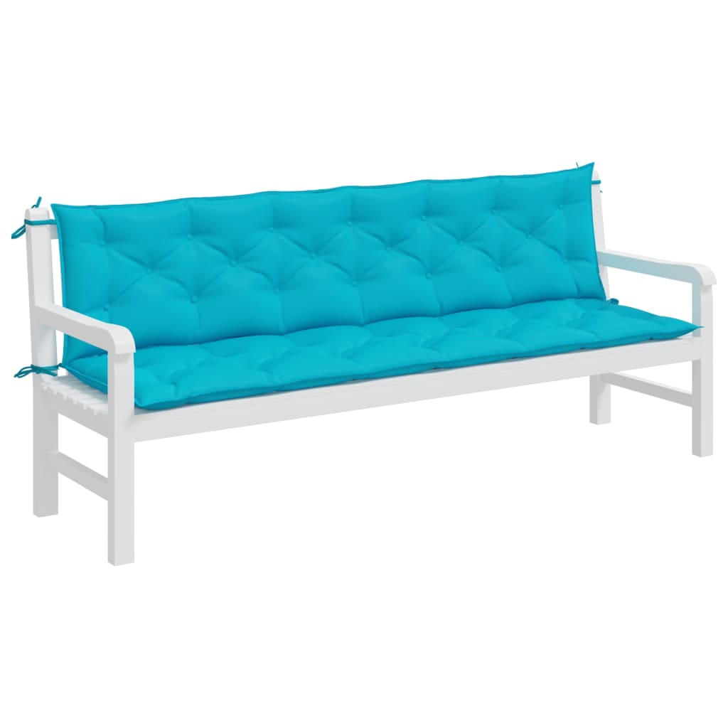 Vidaxl Garden Bench Cushions 2 St 200x50x7 cm tessuto turchese