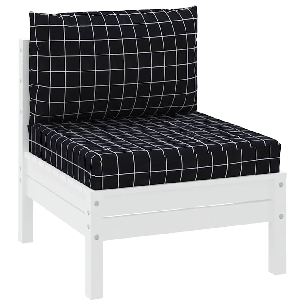 Cuscini per pallet VidaXL 2 pezzi in tessuto oxford con motivo a rombi nero