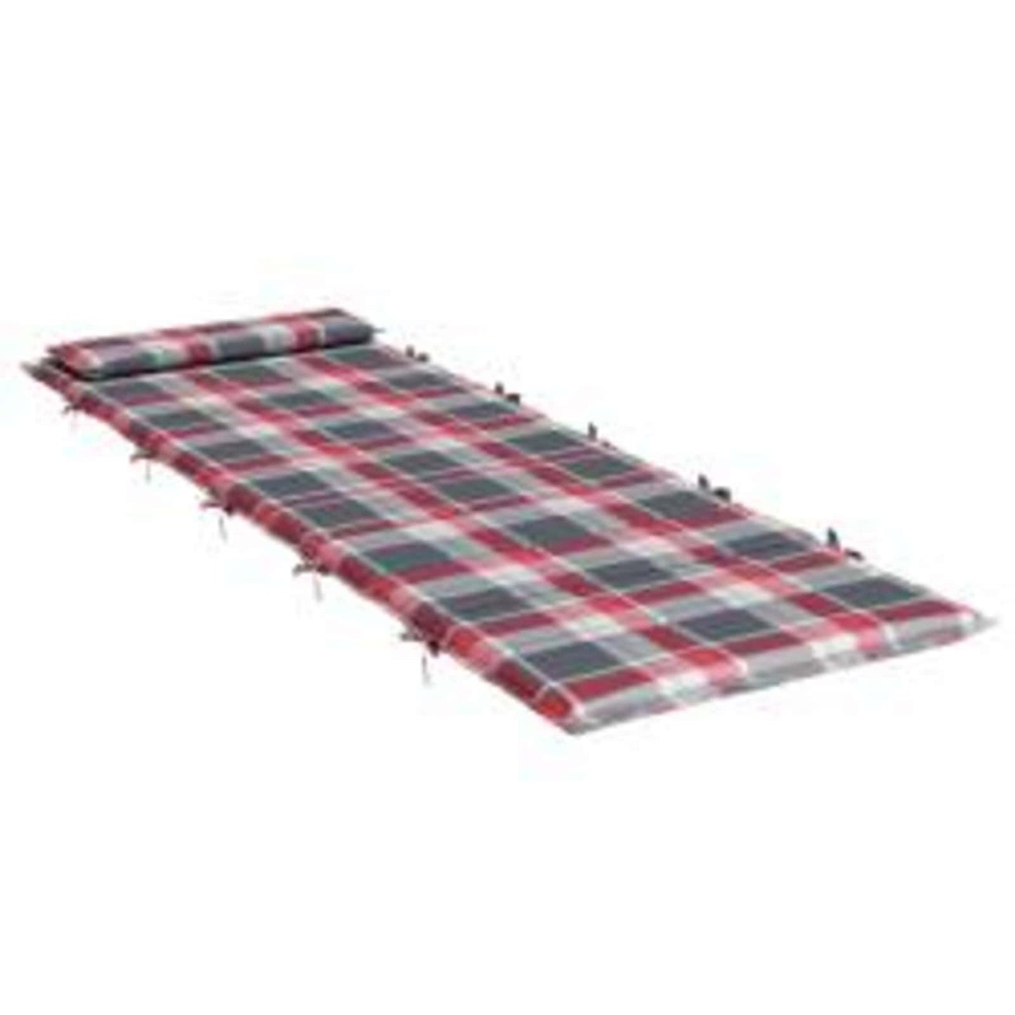 Vidaxl sun lounger cushion red and gray 178 x 60 x 4 cm oxford fabric