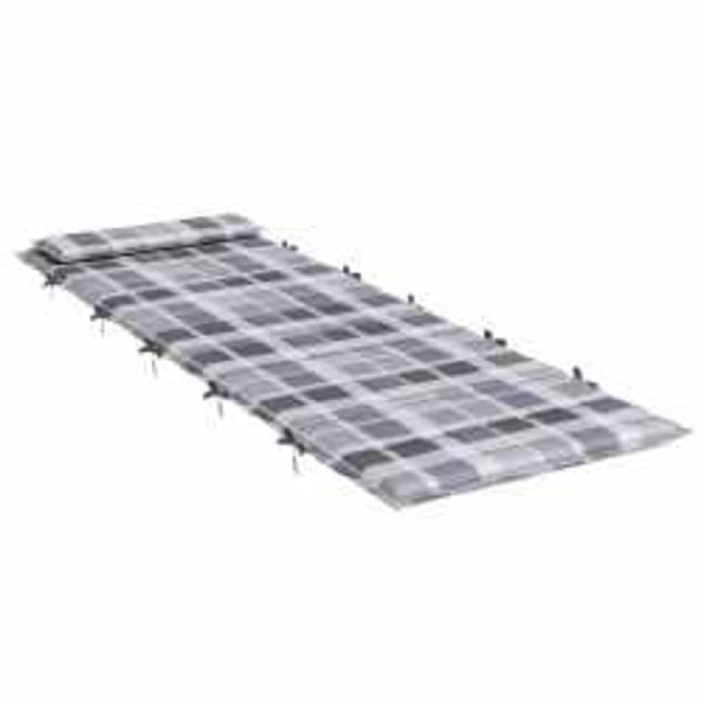 Cuscino per lettino prendisole Vidaxl a quadri grigio 178 x 60 x 4 cm in tessuto oxford