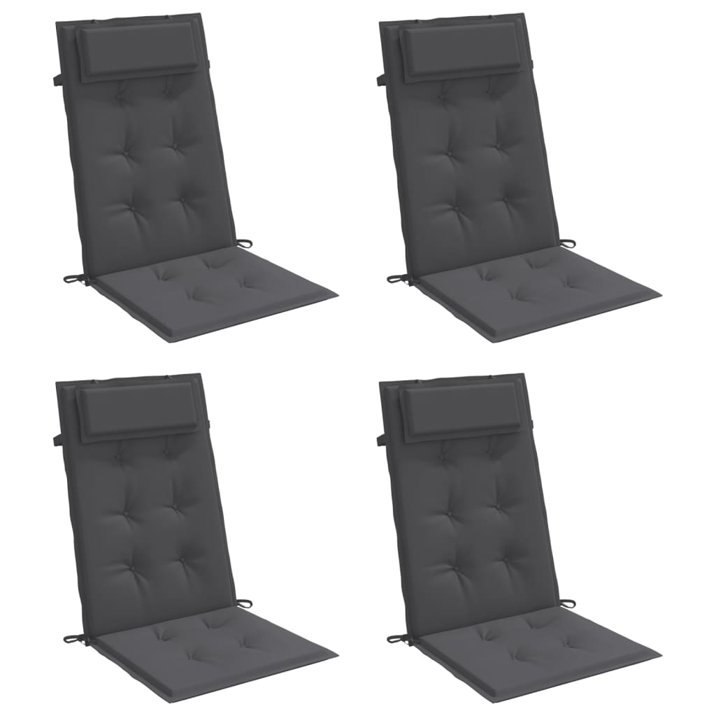 Cuscini di sedia Vidaxl 4 St High retro in tessuto Oxford antracite -lorato