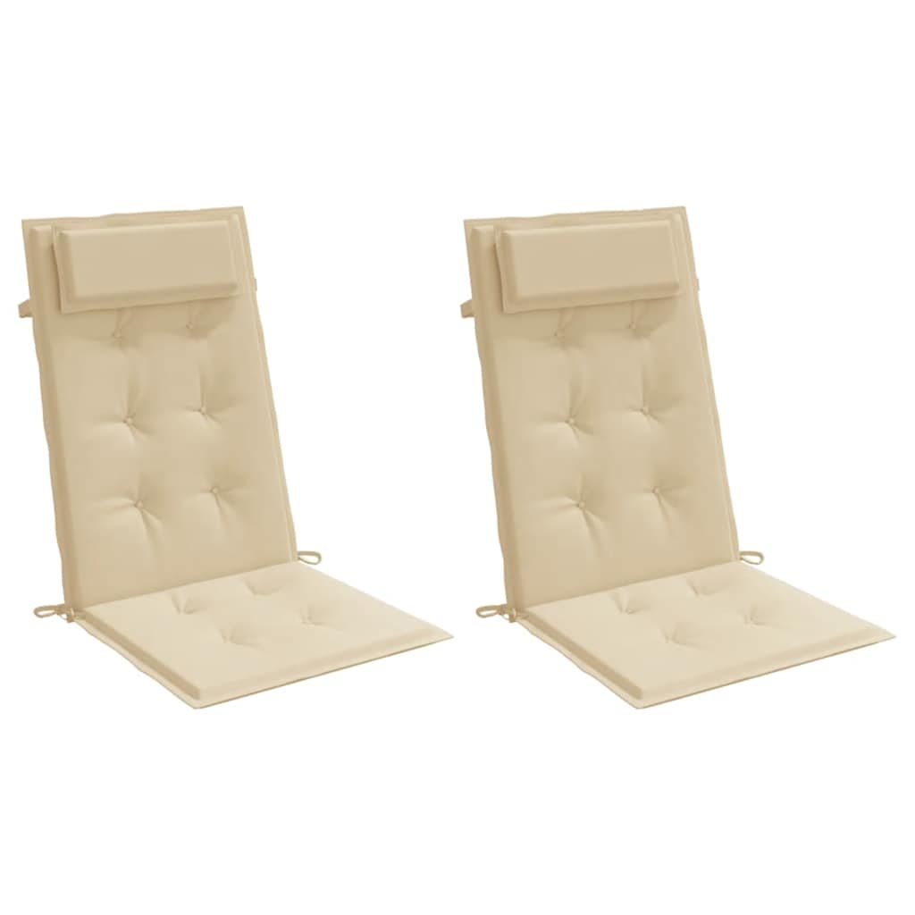Cuscini di sedia Vidaxl 2 St High Back Oxford Fabric beige