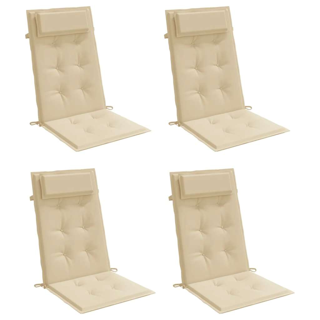 Cuscini di sedia Vidaxl 4 St High retro in tessuto Oxford beige
