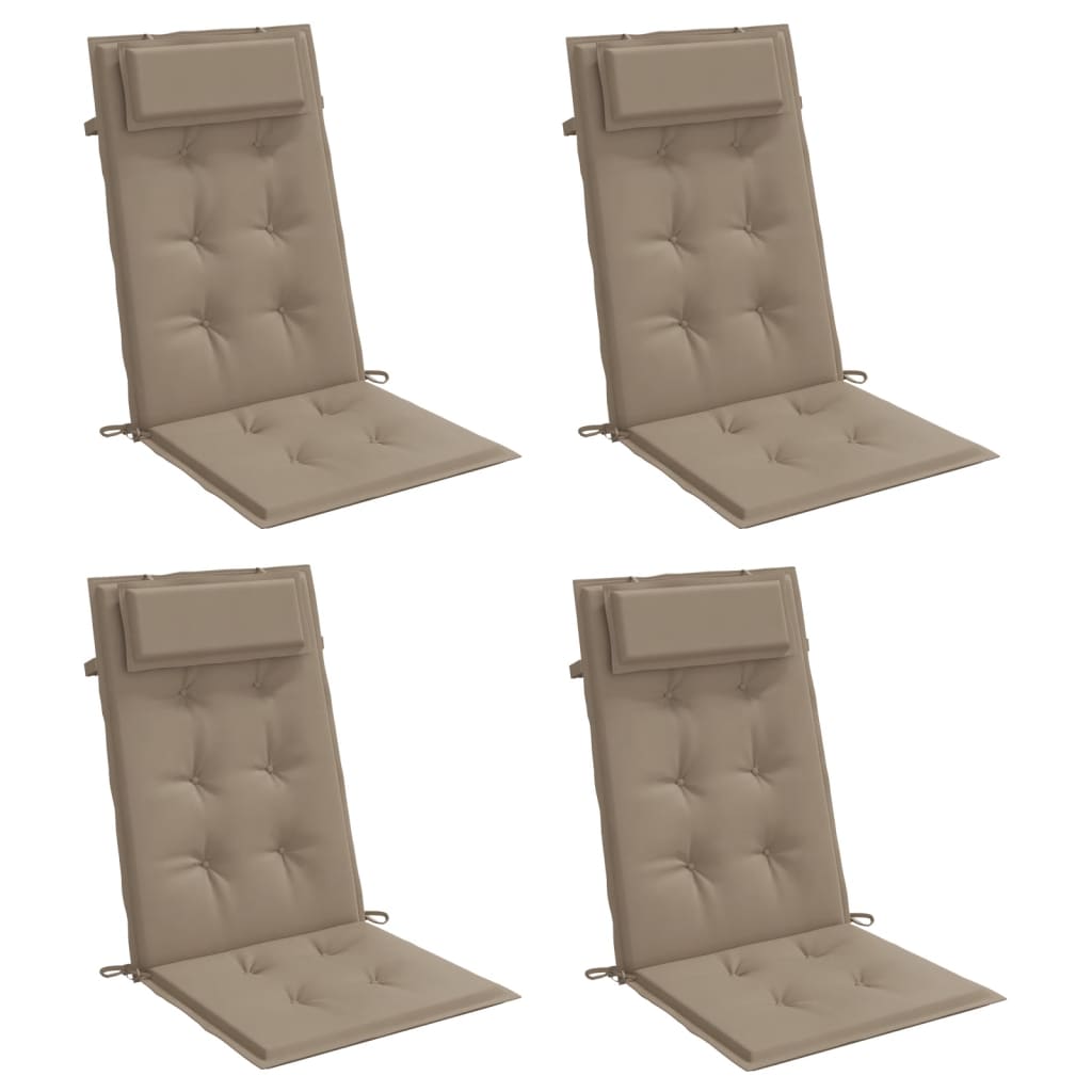 Cuscini da sedia Vidaxl 4 St High Back Oxford Fabric taupe