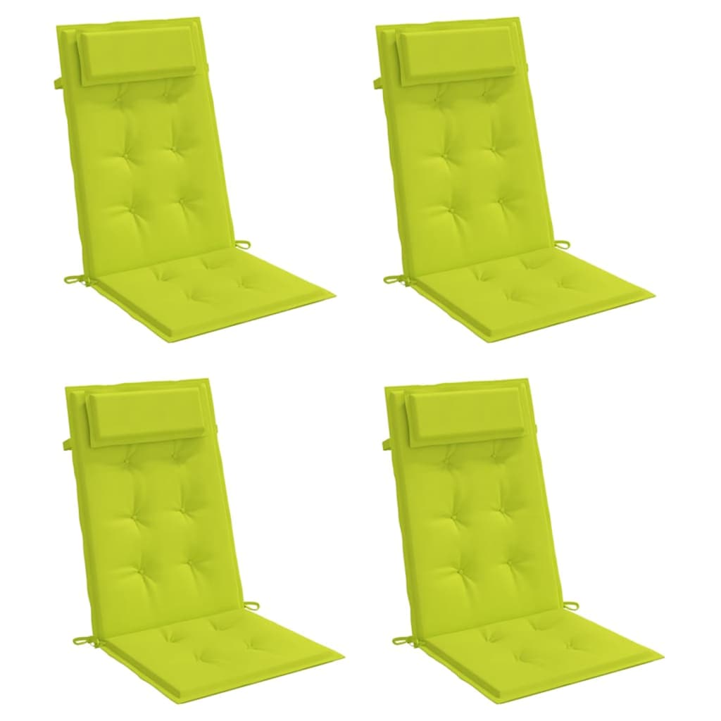 Cuscini di sedia Vidaxl 4 St High retro tessuto Oxford verde brillante