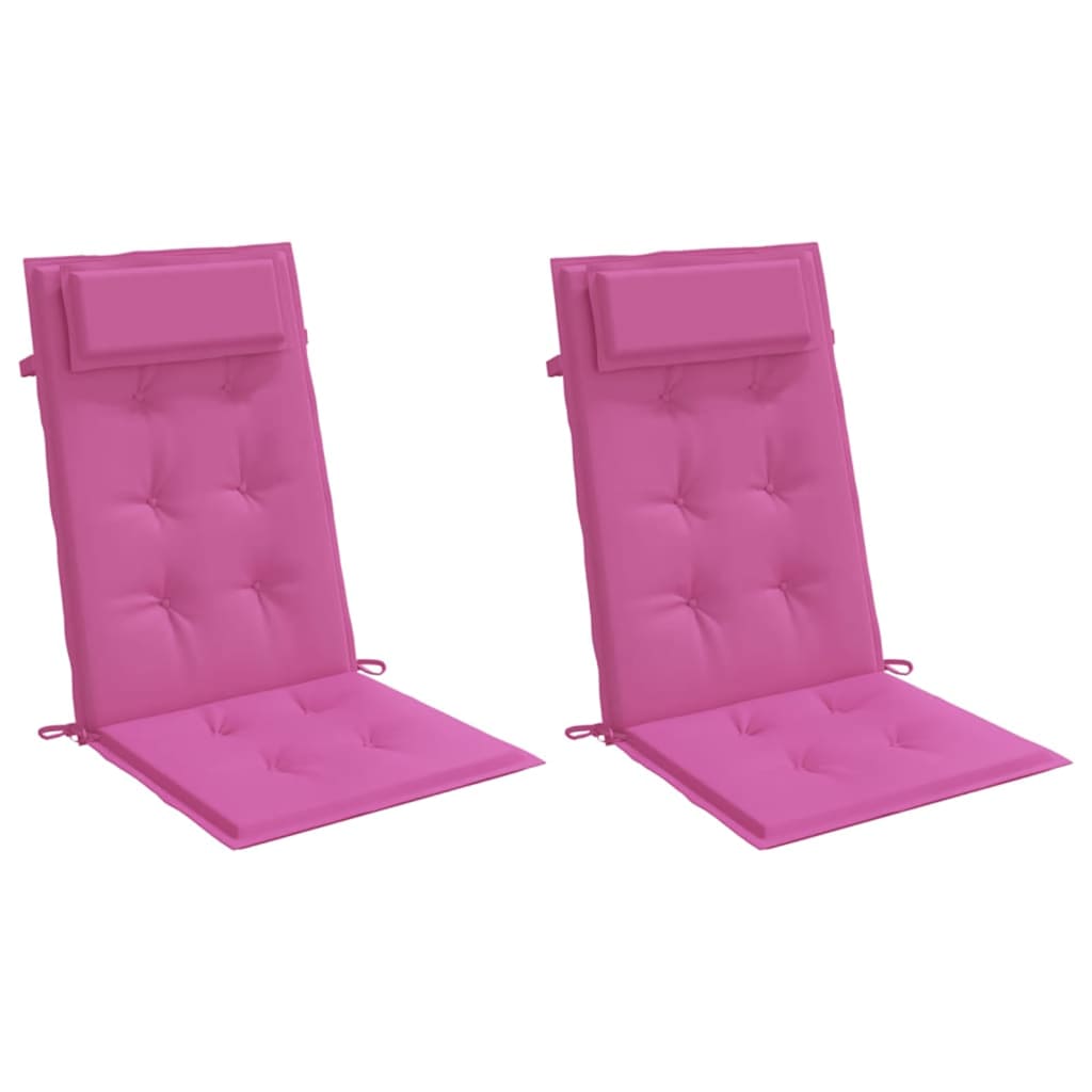 Cuscini per sedia VidaXL 2 pezzi in tessuto oxford con schienale alto rosa