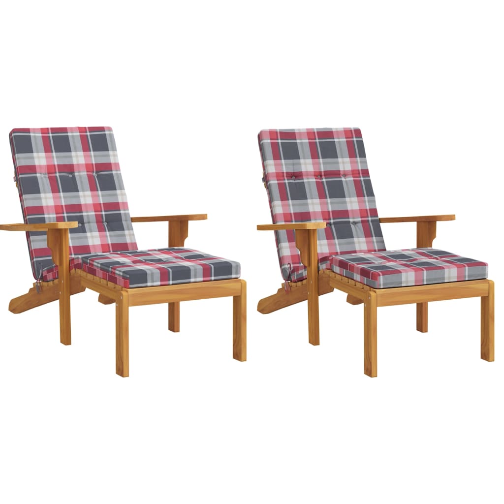 Vidaxl Cuscini da sedia da patio 2 pattern di stesse in tessuto Oxford rosso