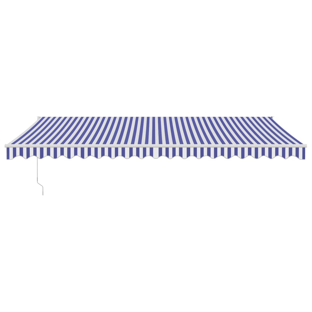 Tenda da sole estensibile Vidaxx 5x3 m tessuto e alluminio blu e bianco