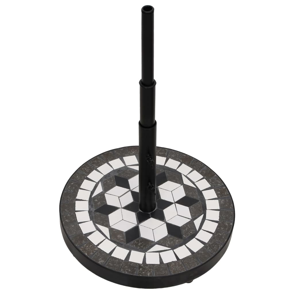 Vidaxl Parasol pie alrededor de 12 kg en blanco y negro