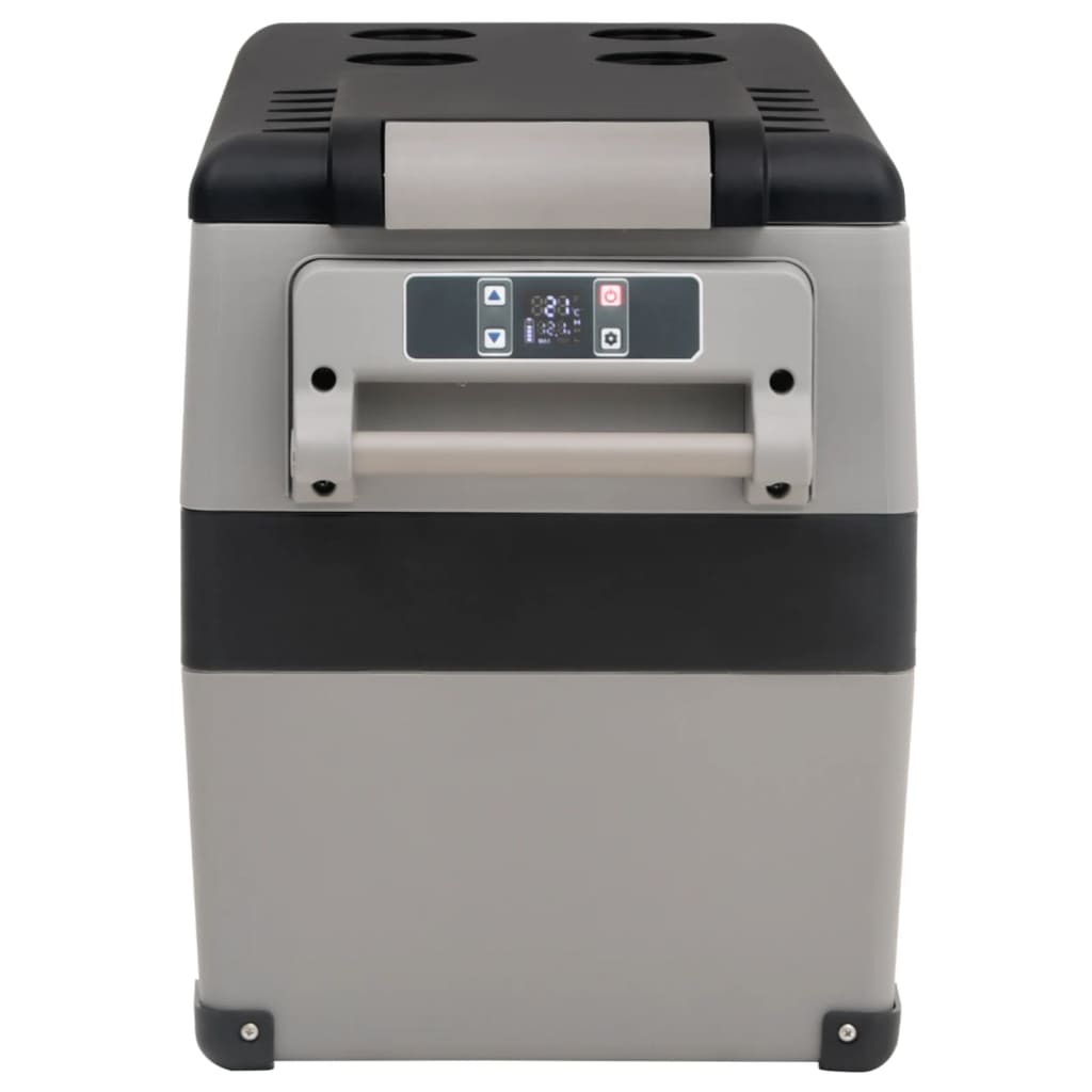 Vidaxl Cool Box con manico da 45 L PP PE in bianco e nero