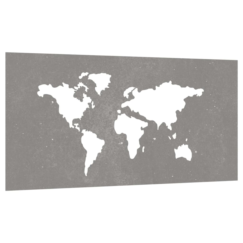 Vidaxl Decorazione murale Design della mappa del mondo 105x55 cm Cortenstaal