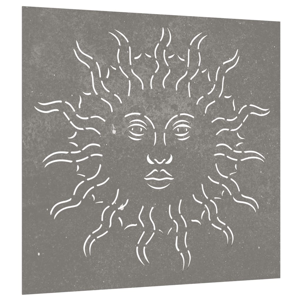 Vidaxl Decoración de la pared Garden Sun Sport 55x55 cm Cortenstaal