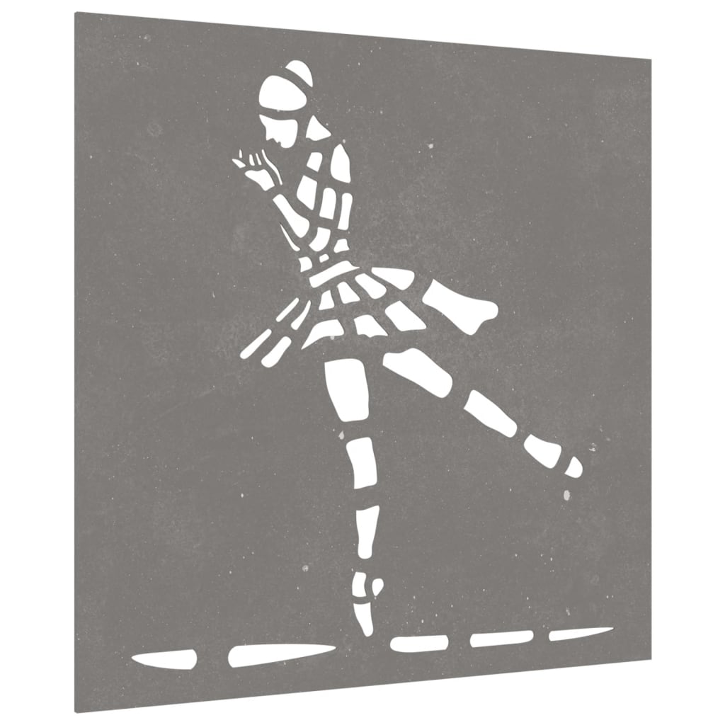 Vidaxl Decorazione murale Design ballerino da ballo da giardino 55x55 cm acciaio corn
