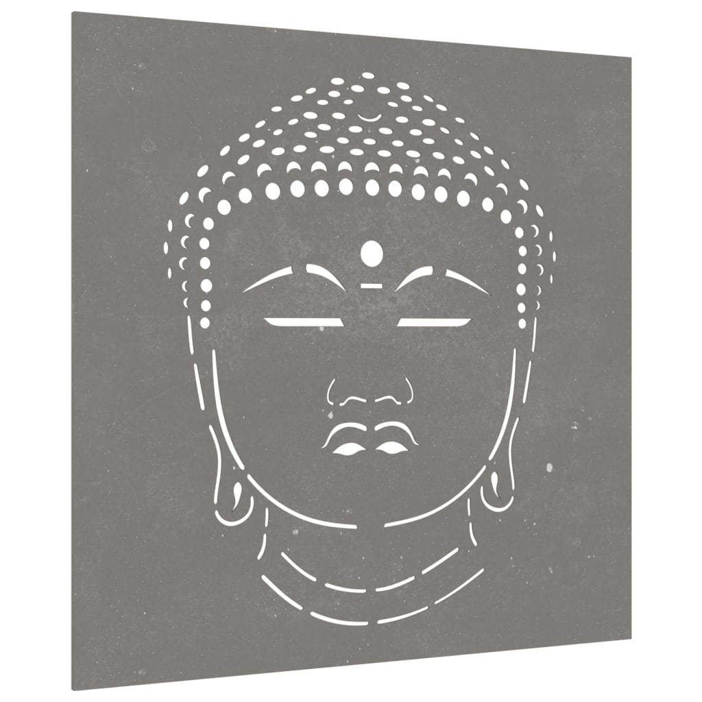Vidaxl Decorazione murale giardino Buddhahoofd Design 55x55 cm Cortenstaal