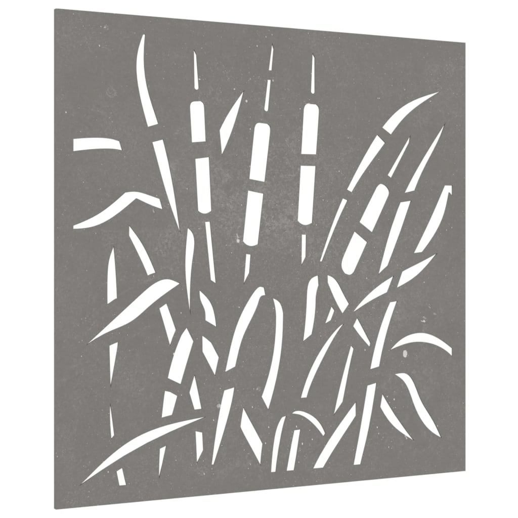Vidaxl Decorazione murale Design dell'erba da giardino 55x55 cm Cortenstaal