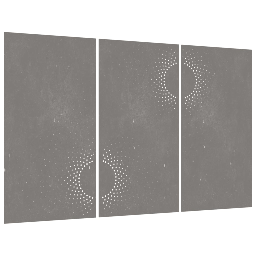 Vidaxl Jardín de decoración de pared 3 st Sun Diseño 105x55 cm Cortenstaal