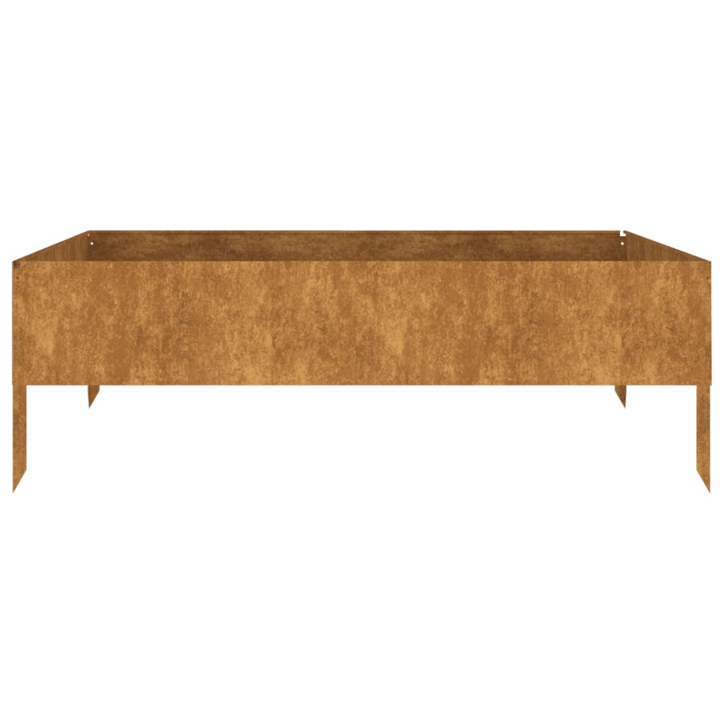 Plantador Vidaxl recaudado 100x100x33.5 cm Cortenstaal