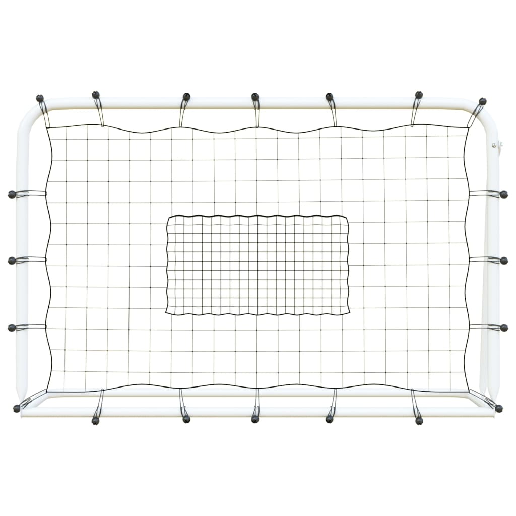 Vidaxl voetbalrebounder 184x61x123 cm staal en pe wit en zwart