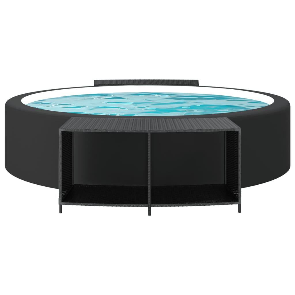 Punteggi di archiviazione Vidaxl 2 St Poly Rattan Black