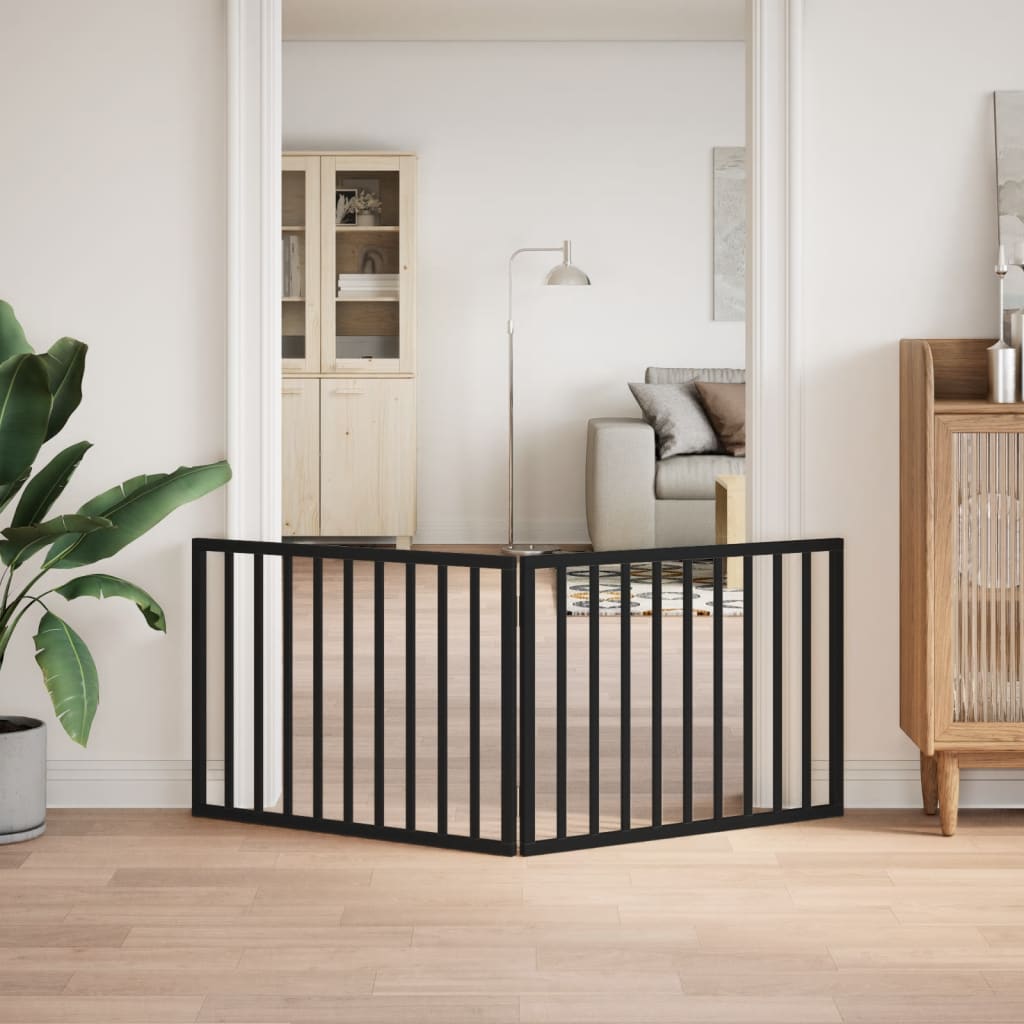 Vidaxl Dog Fence Plegable 2 paneles 160 cm Populierhout Negro