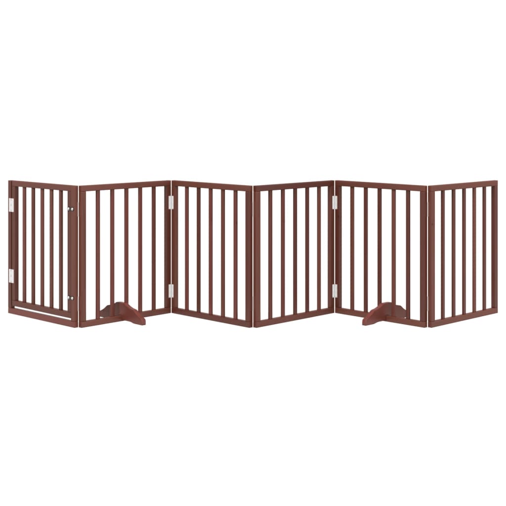 Vidaxx puerta para perros plegable 6 paneles 300 cm madera de álamo marrón