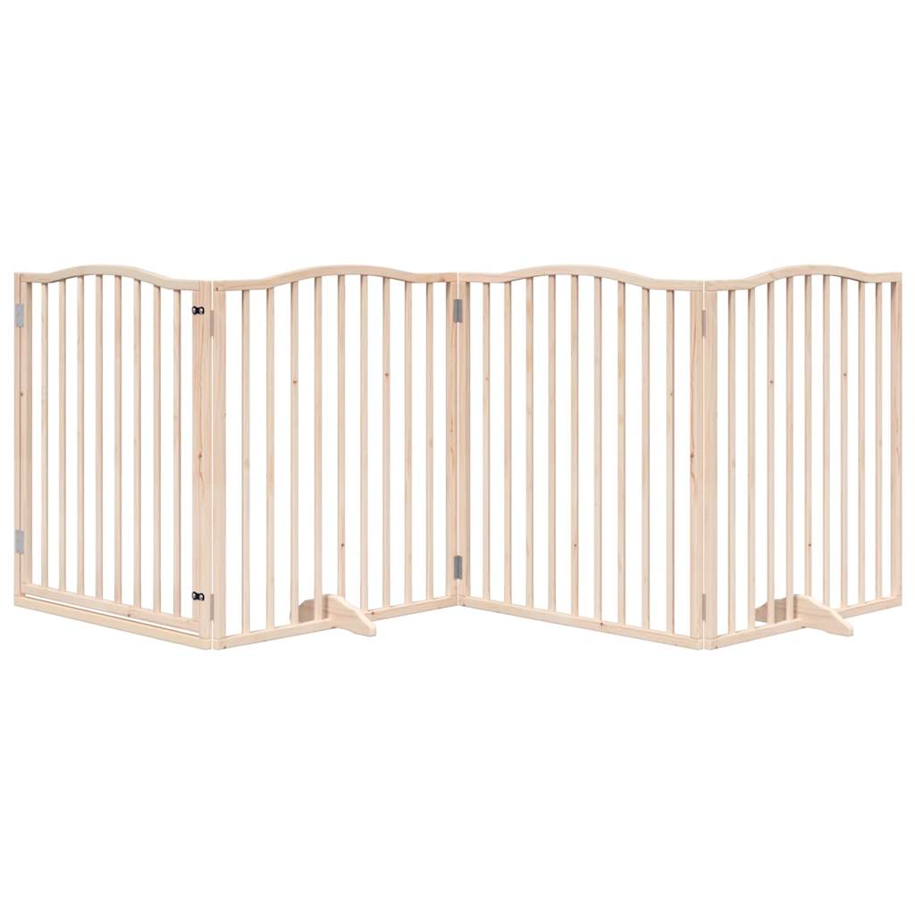 Vidaxl Cercado de perros plegable con puerta 4 paneles 320 cm de madera de álamo