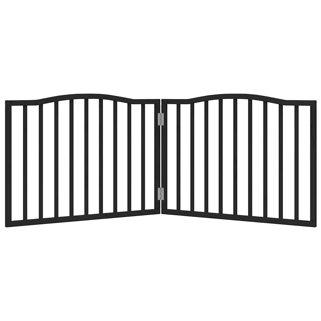 Vidaxl Dog Fence Collapsible 2 pannelli 160 cm Populierhout Nero
